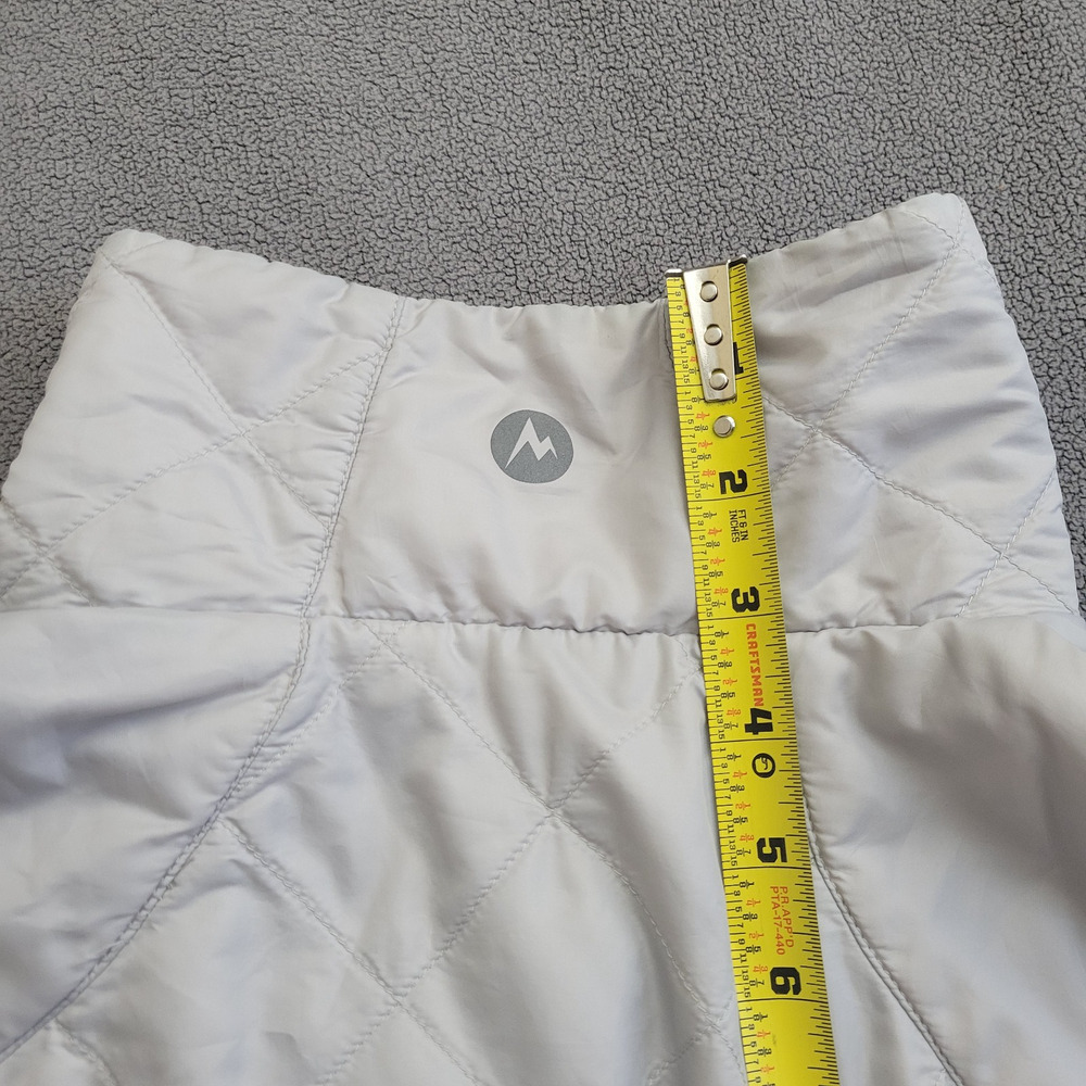 MARMOT Vest Womens Medium White Gray Quilted Warm Side Panels Walk Stroll - Picture 4 of 13